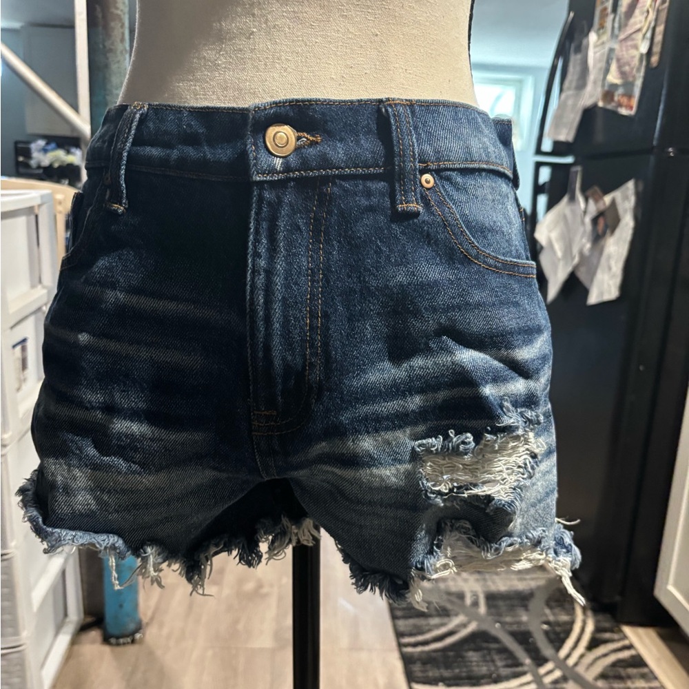 NOBO Blue Distressed Jean Shorts
